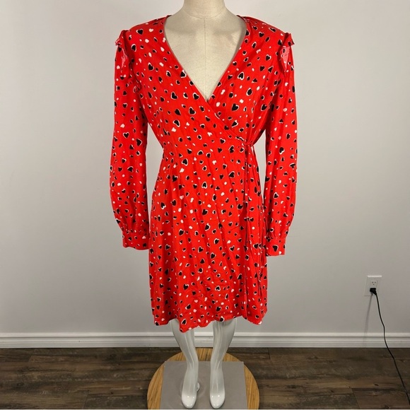 ❤️ NEW LOOK Red Leopard Print Wrap Dress 4 - Picture 3 of 13